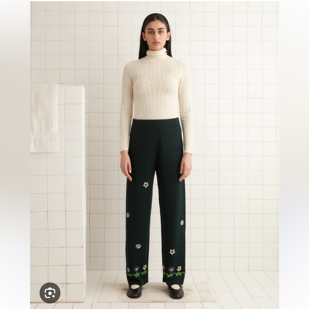 Bode Daisy Garden Joggers in Green XS/S